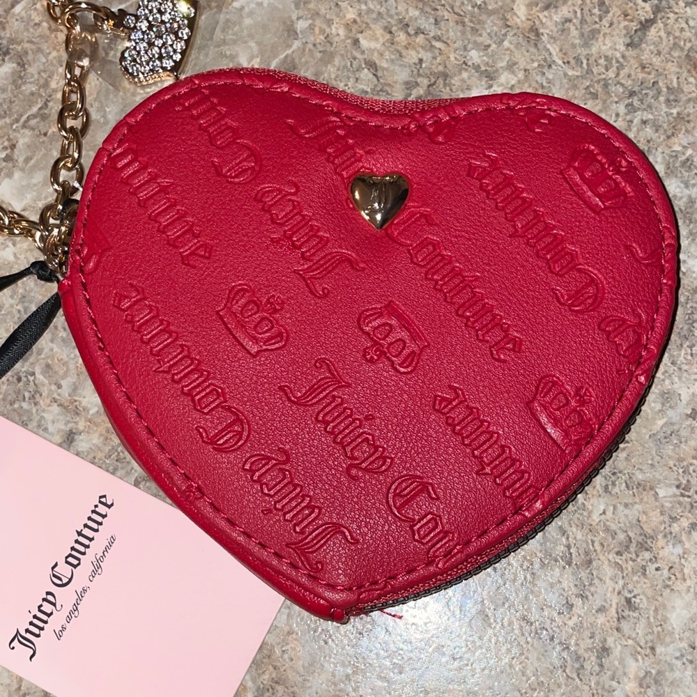 Juicy Couture Cherry Red Heart Mini Bag w/Chain & Charms NWT